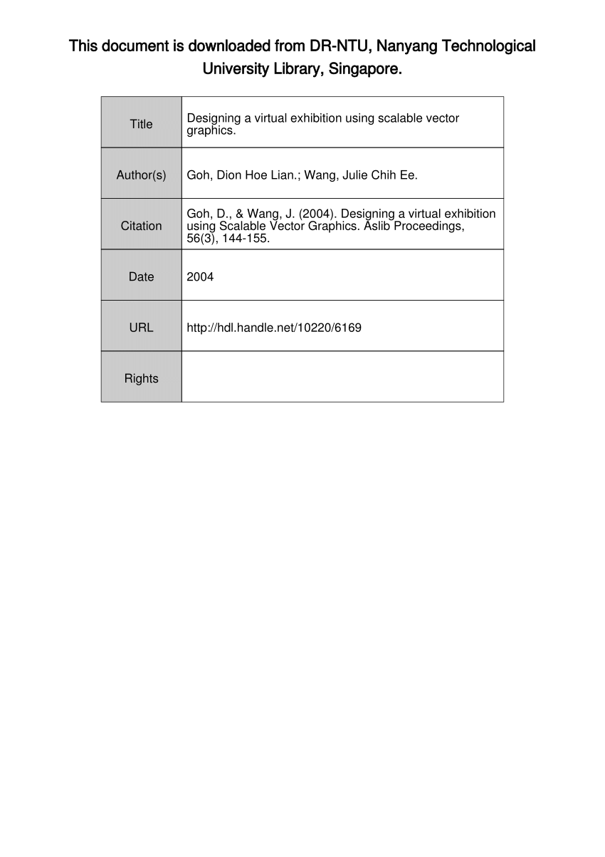 Pdf Designing A Virtual Exhibition Using Scalable Vector Graphics