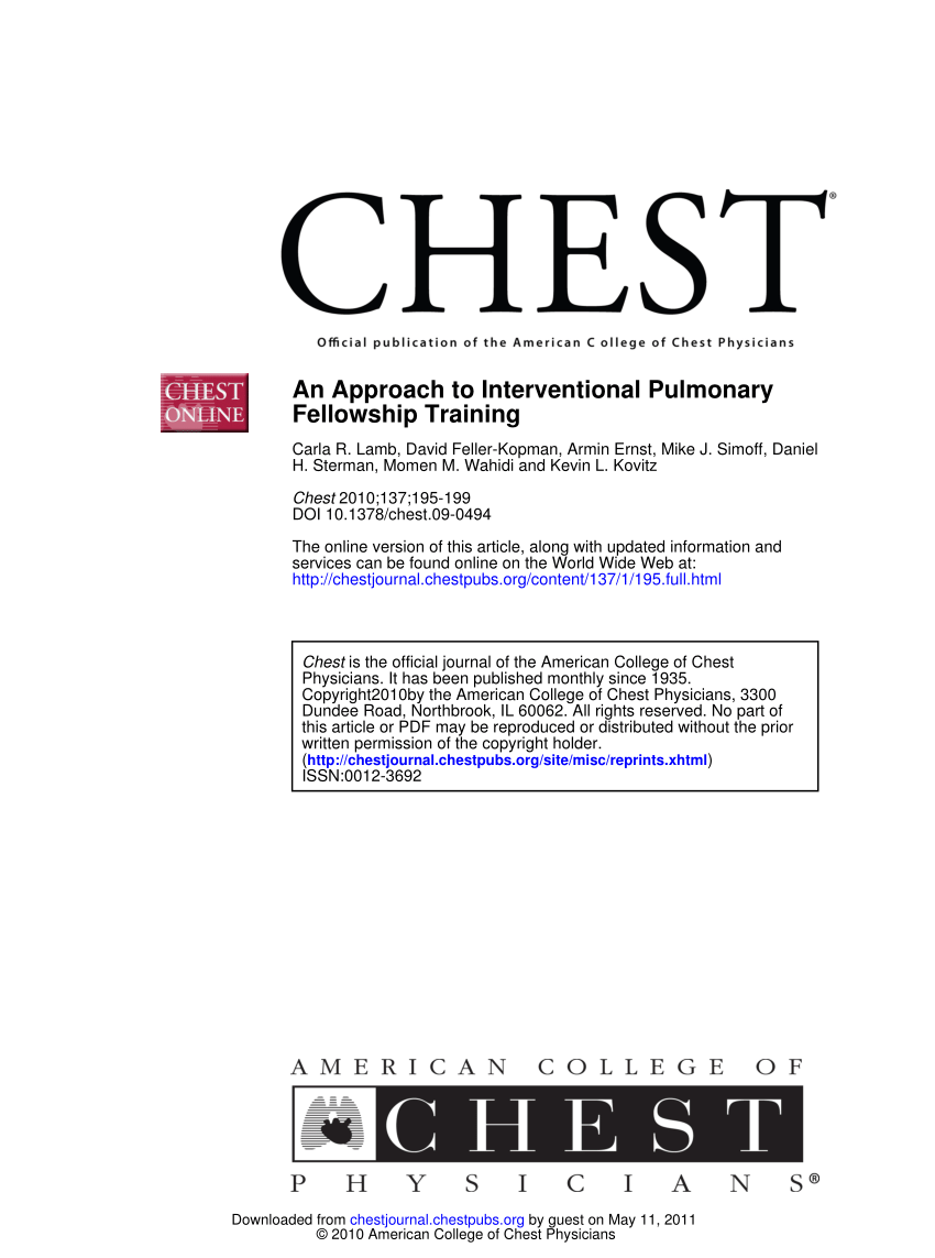 Pdf An Approach To Interventional Pulmonary Fellowship Training - 