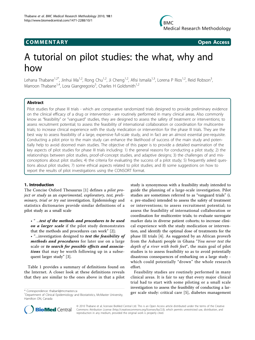 PDF) A tutorial on pilot studies: The what, why and How Intended For pilot test agreement template