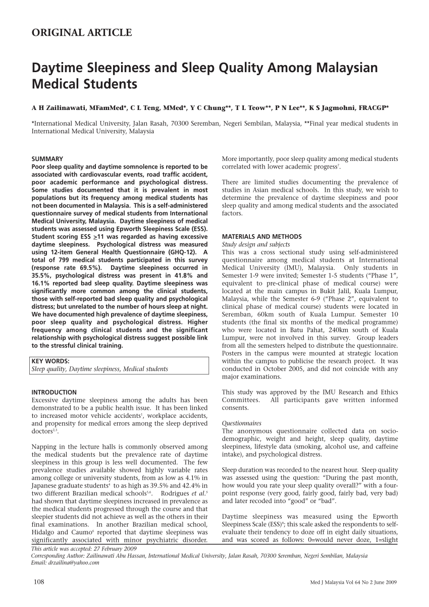 sleep health research paper