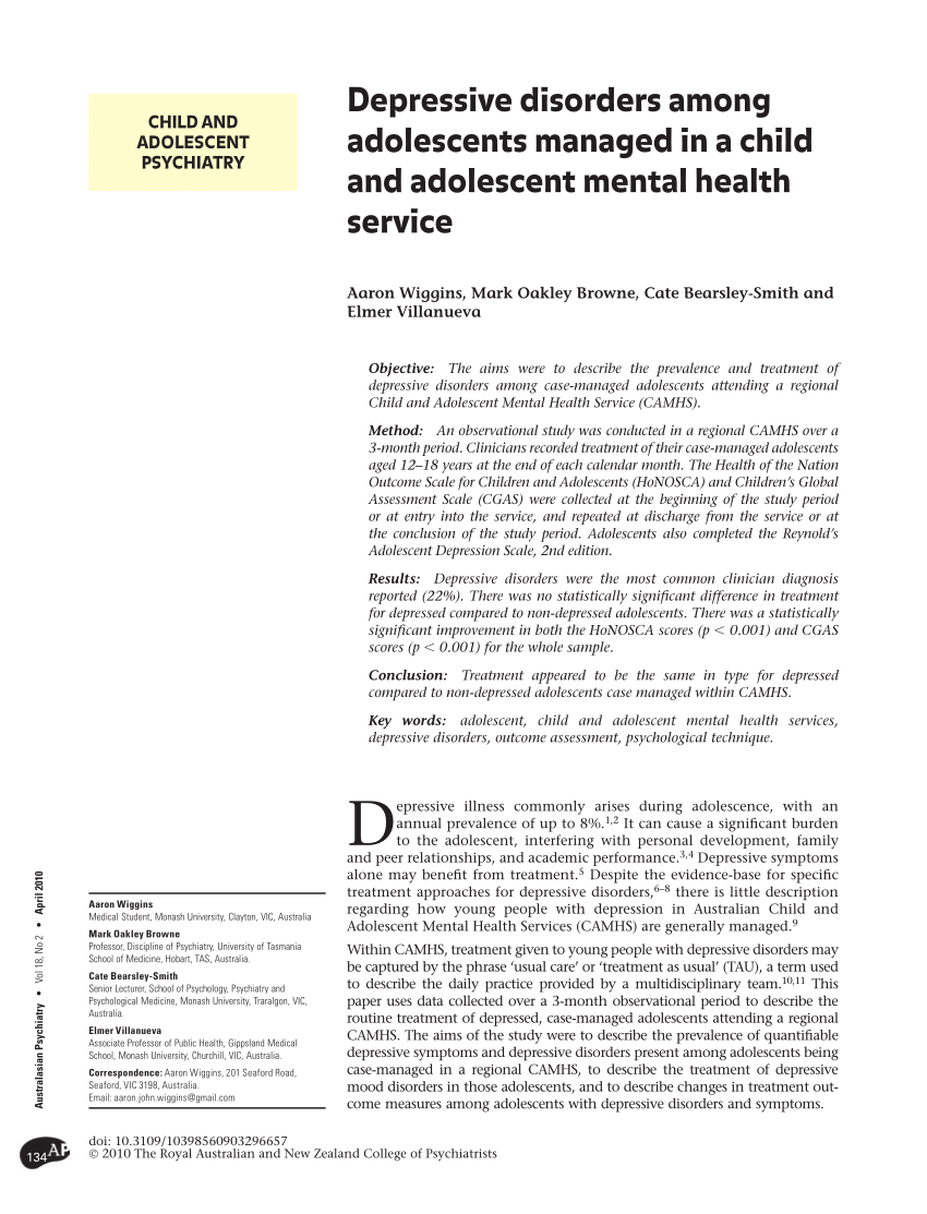 case study of depressive child