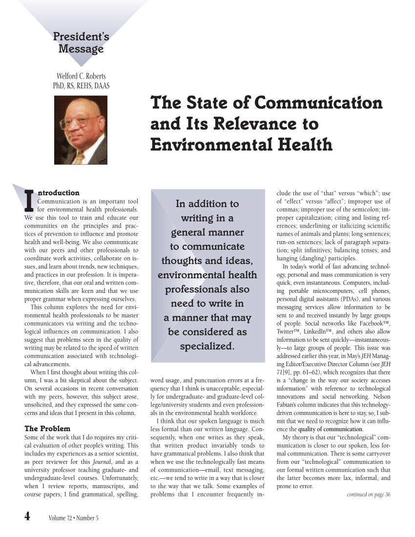 PDF) The State of Communication and Its Relevance to Environmental ...