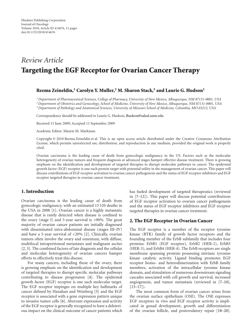 Various receptors for ovarian cancer treatment by active 