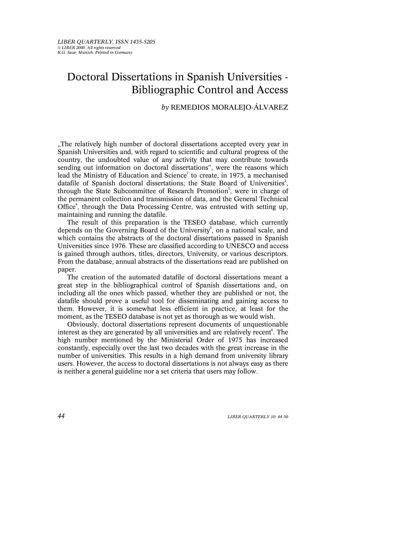 translation of doctoral dissertation in spanish