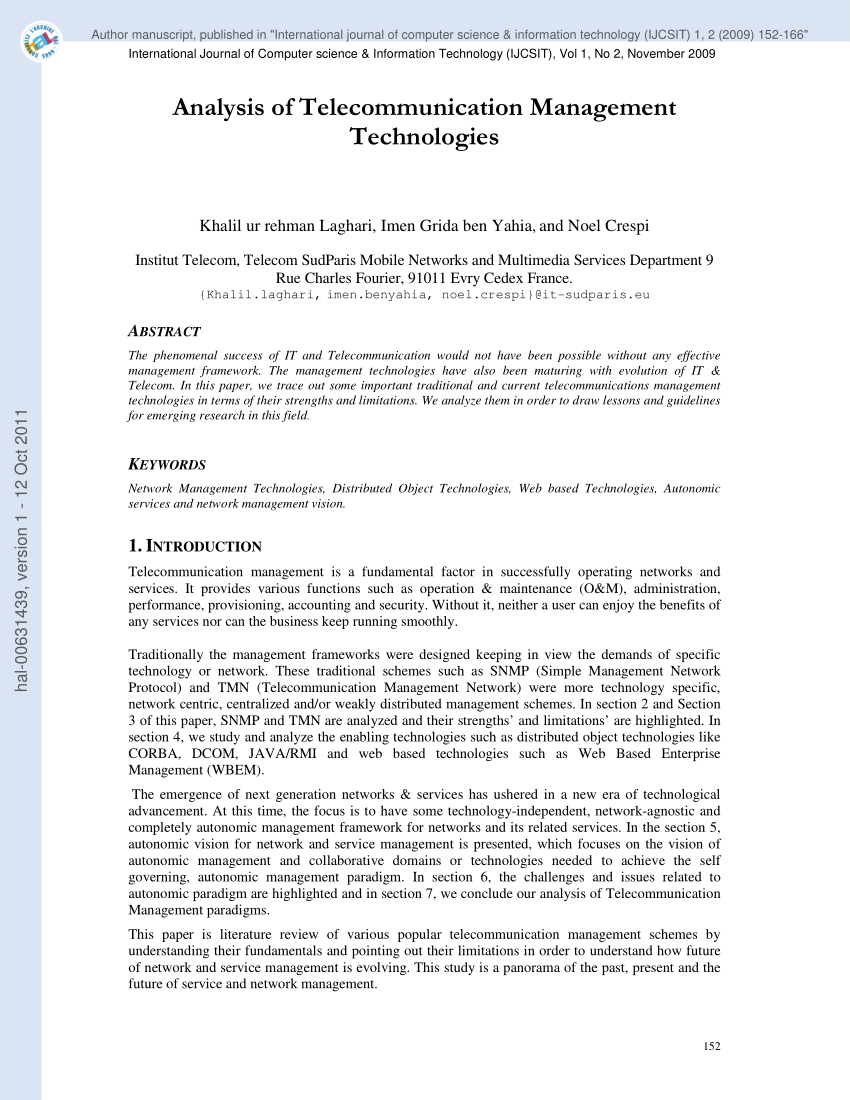 research paper on telecommunication system