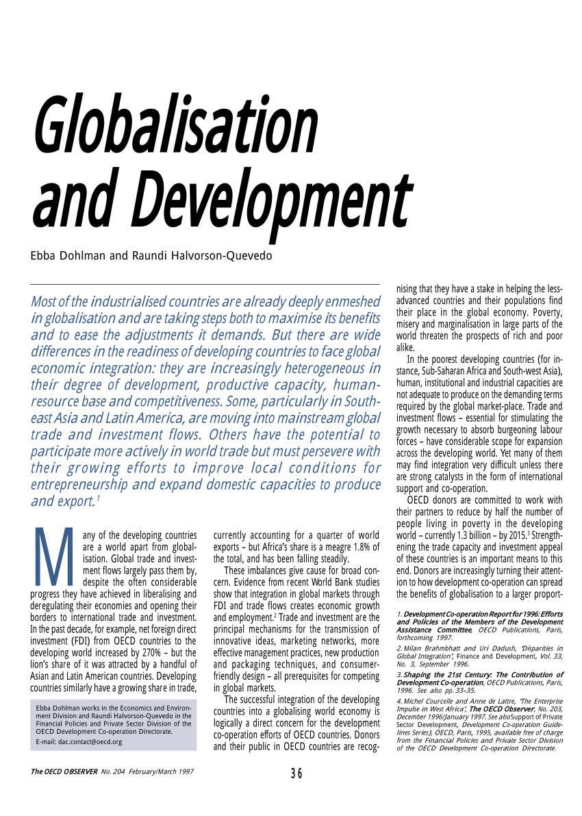 research article about globalization