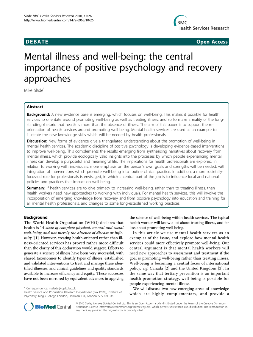 research topics on mental illness