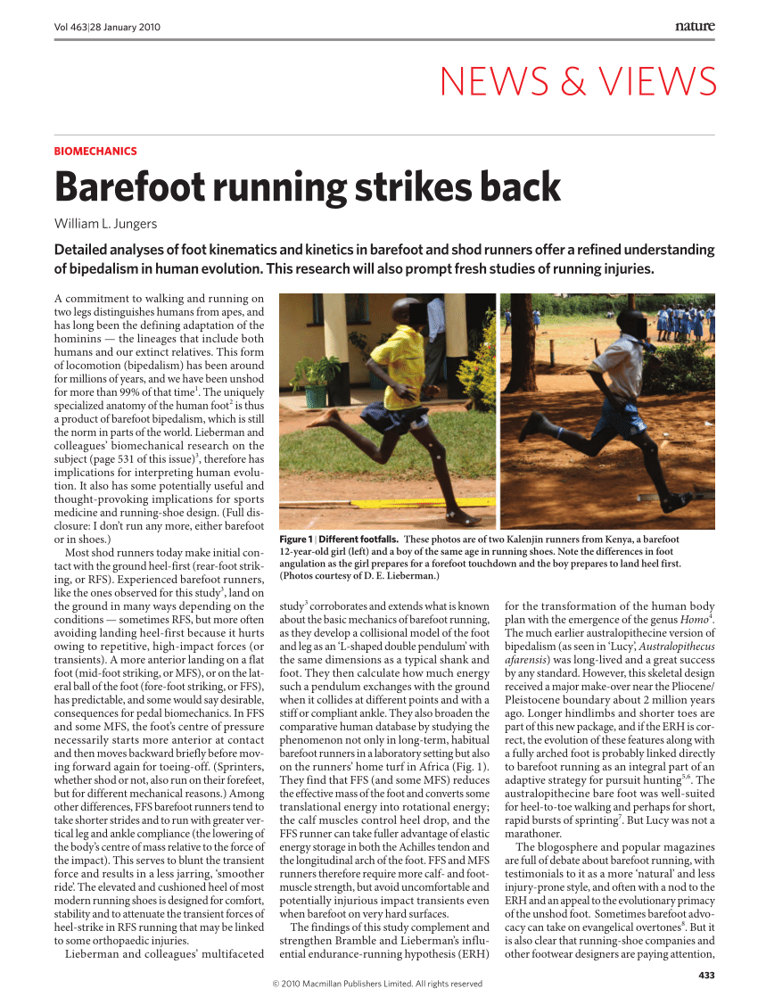 PDF) Biomechanics: Barefoot running strikes back