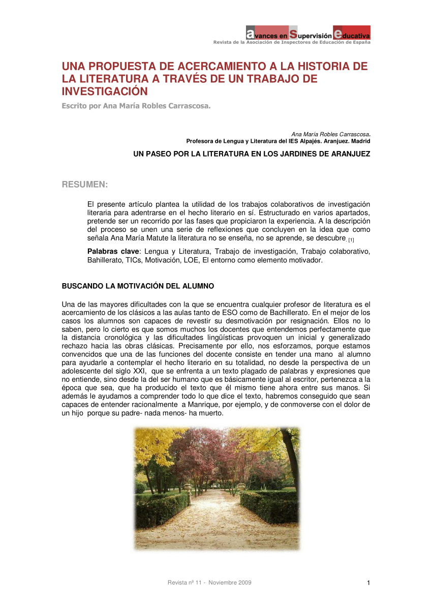 Restringido cemento Interpretación PDF) Una propuesta de acercamiento a la historia de la literatura a través  de un trabajo de investigación.