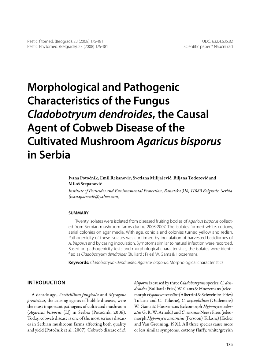 (PDF) Morphological and Pathogenic Characteristics of the Fungus ...