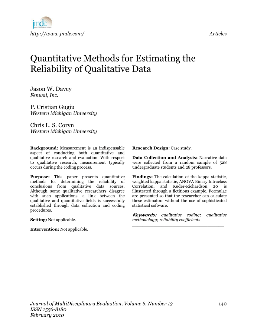 reliability in qualitative research pdf