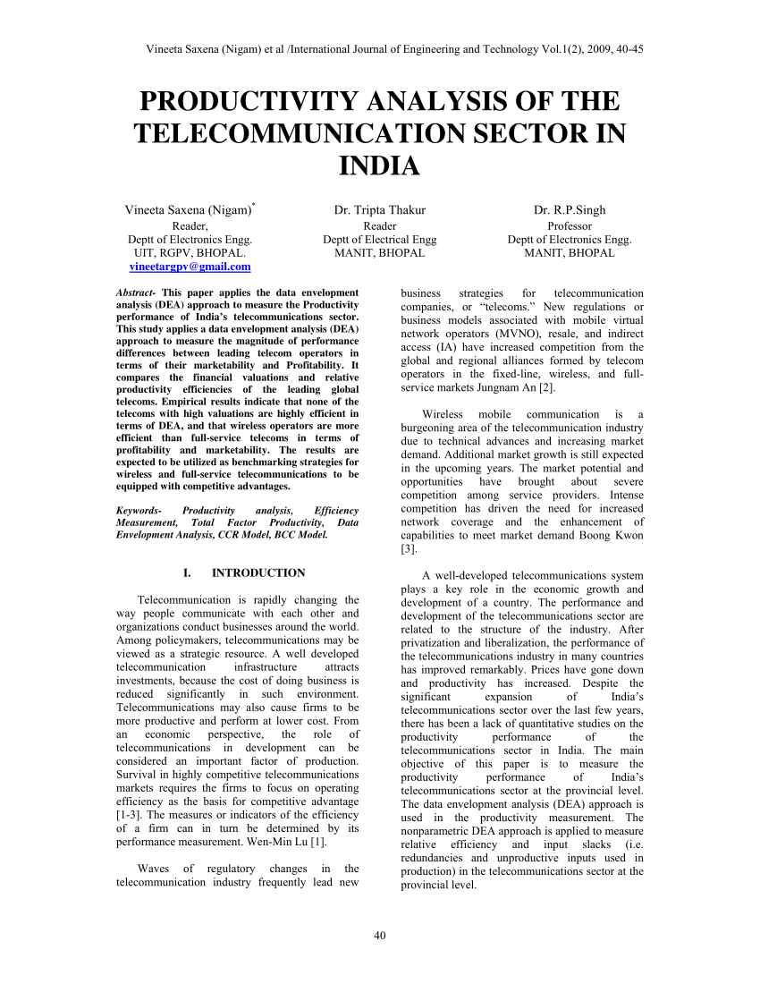 research report on telecom sector in india