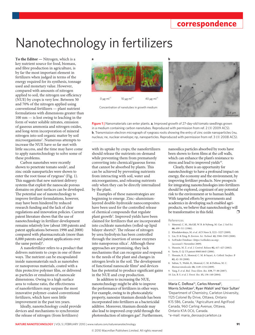 research article for nanotechnology