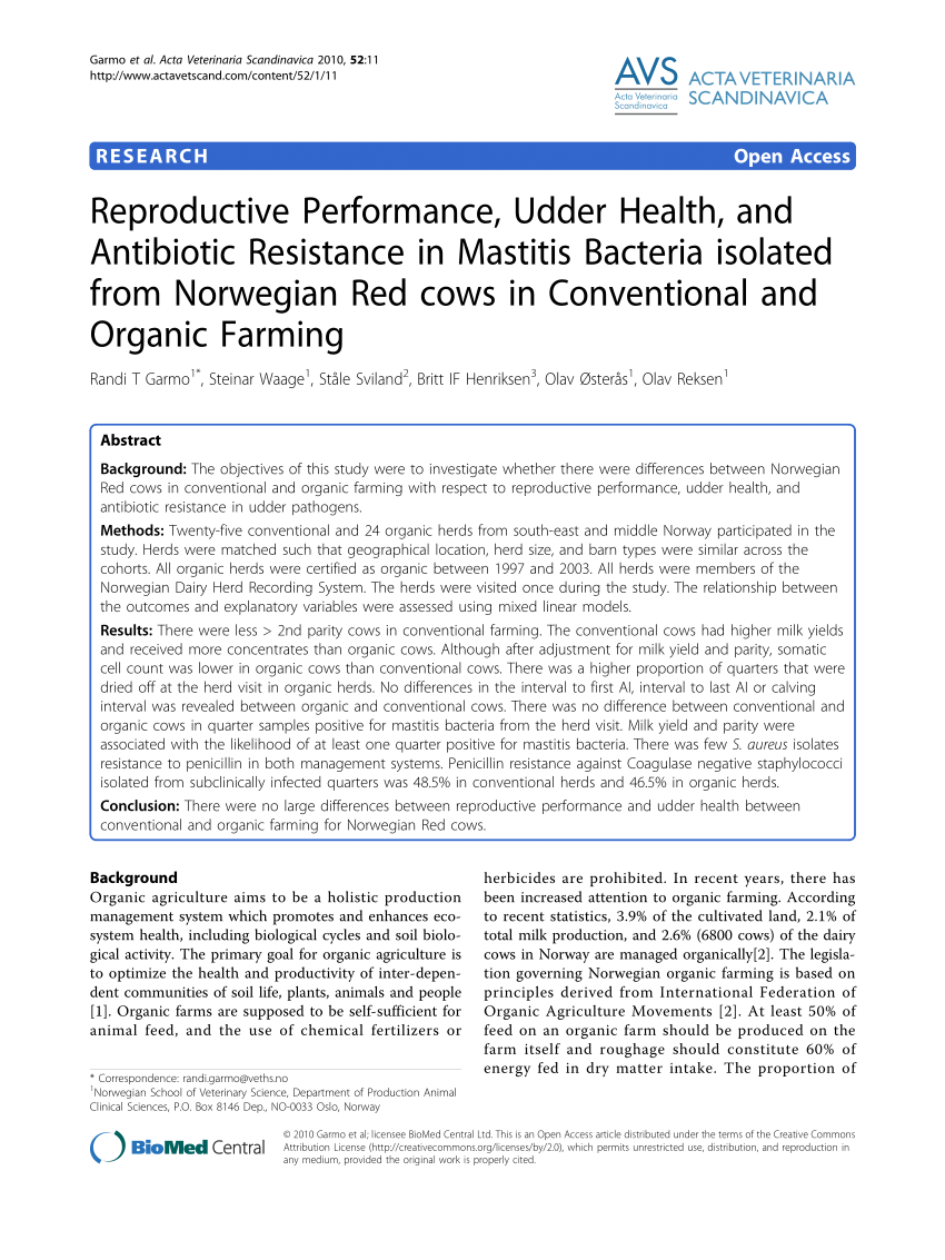 PDF) Reproductive Performance, Udder Health, and Antibiotic ...