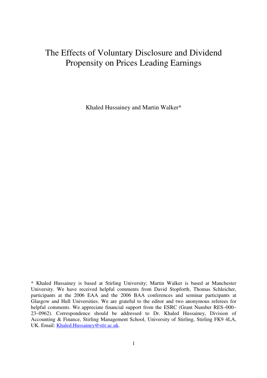 phd thesis on voluntary disclosure