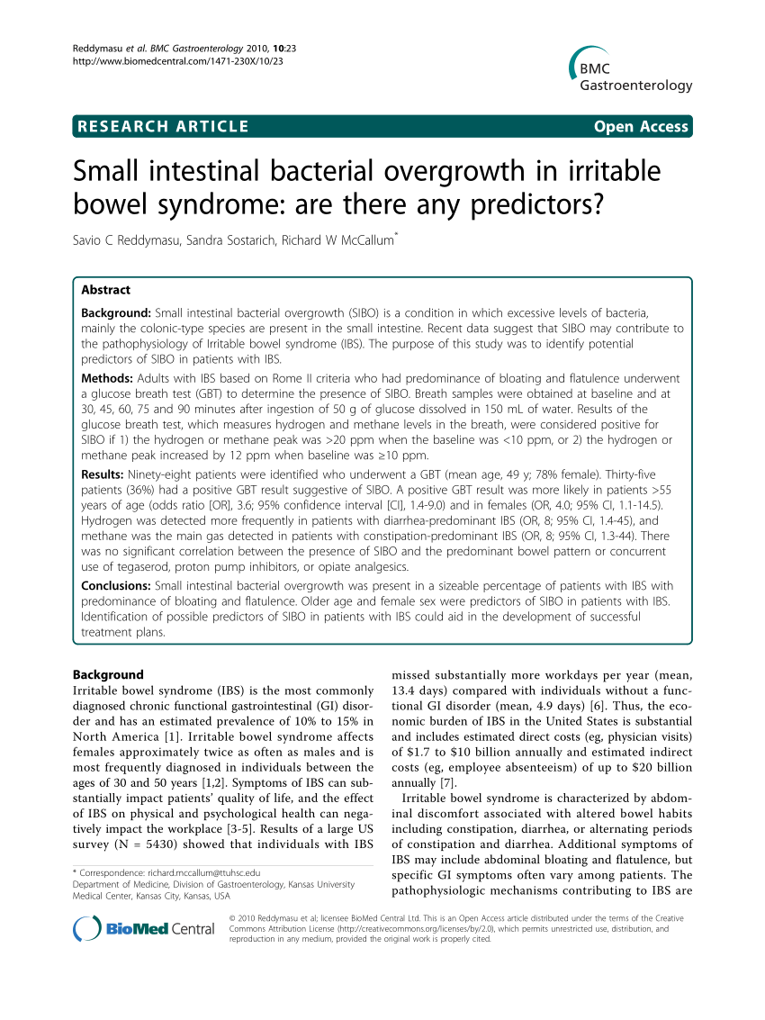 intestinal bacterial overgrowth