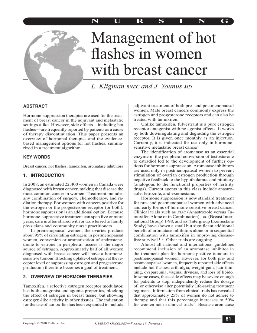 (PDF) Management of Hot Flashes in Women with Breast Cancer