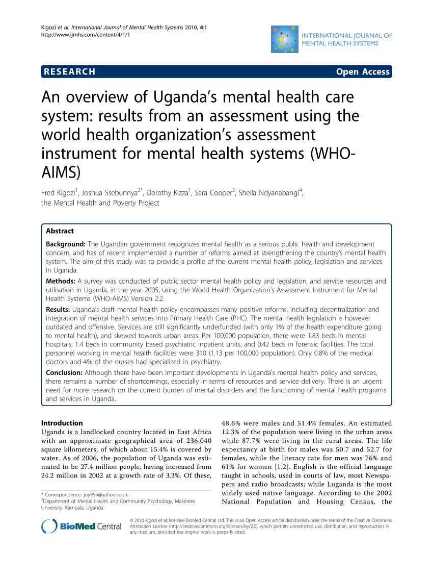 Assessment Of The Health System