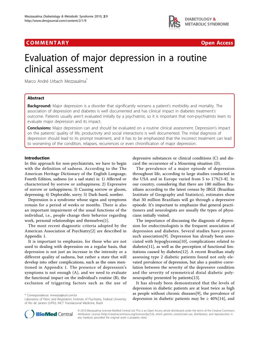 case study on clinical depression