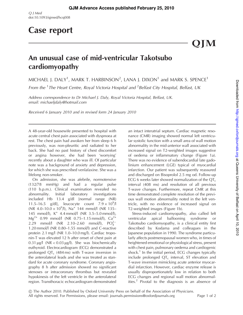 FULL TEXT - Mid-ventricular takotsubo: A case report - International  Journal of Case Reports and Images (IJCRI)