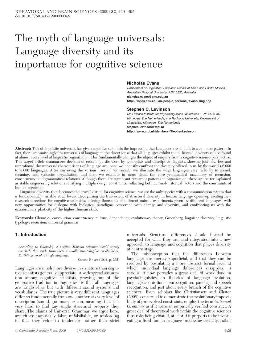 PDF) With diversity in mind: Freeing the language sciences from