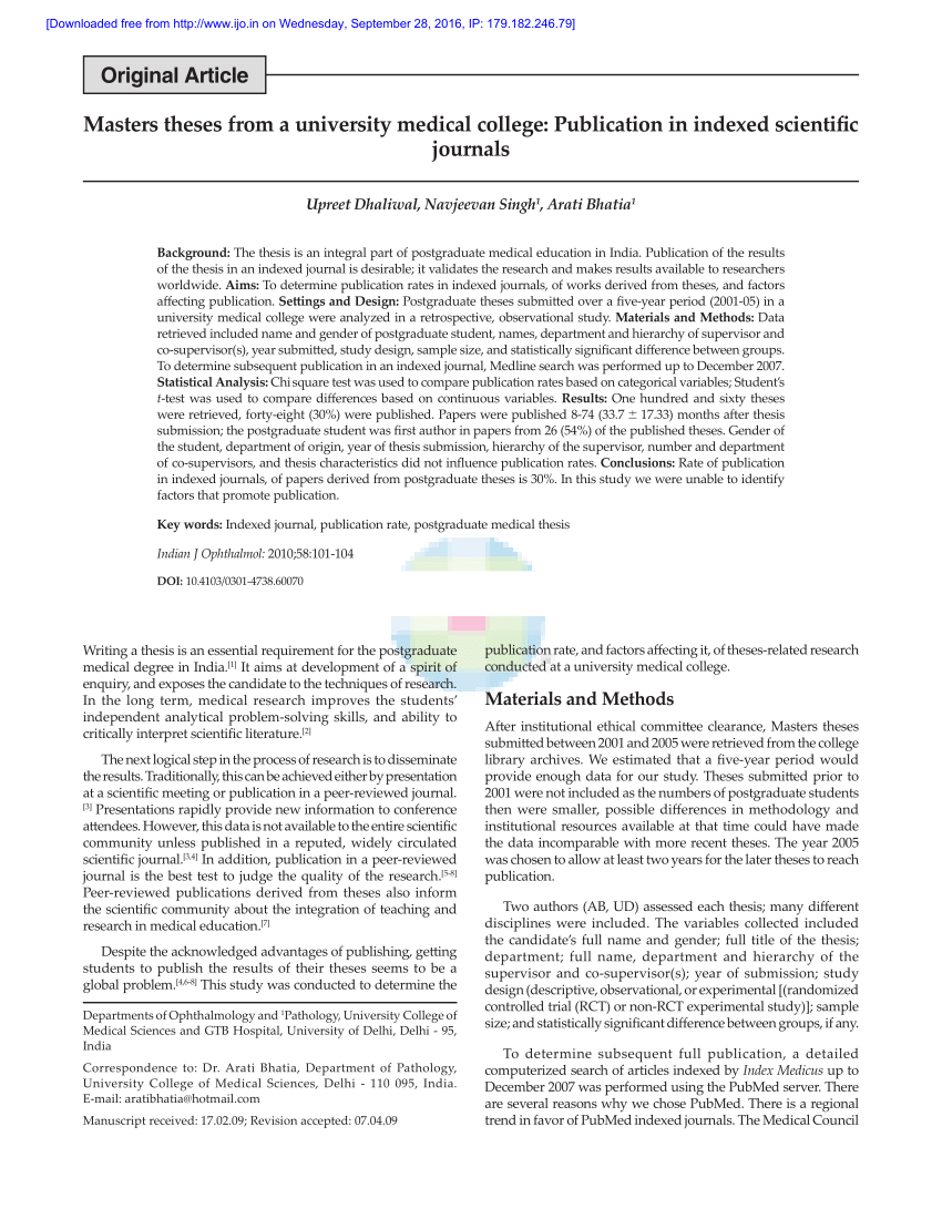 medicine thesis pdf