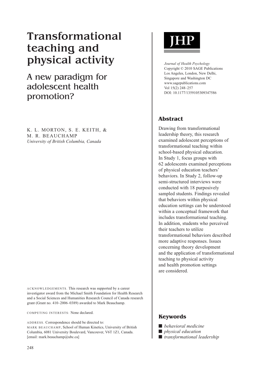 physical activity paradigm shift