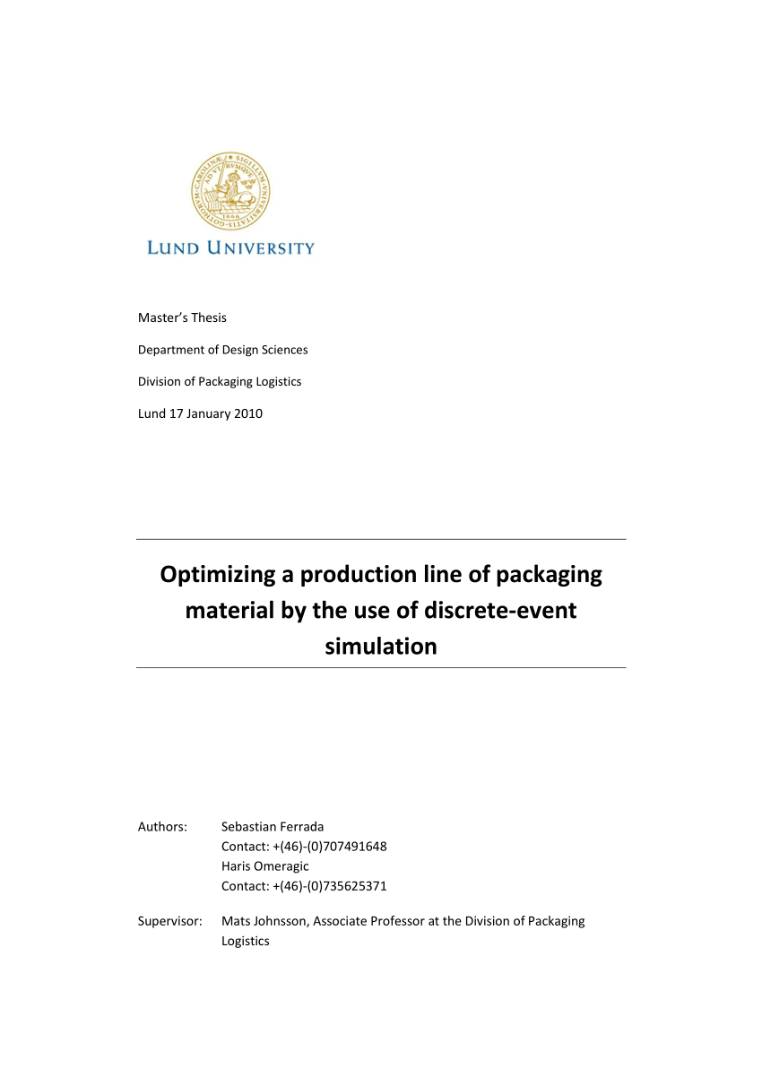 PDF) Optimizing a production line of packaging material by the use ...