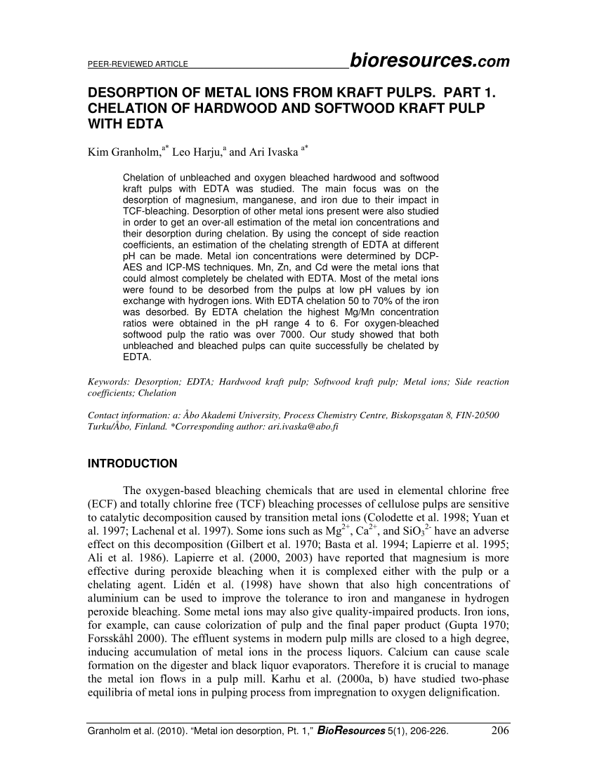 6 Common HM chelators with their specific activity and metal binder