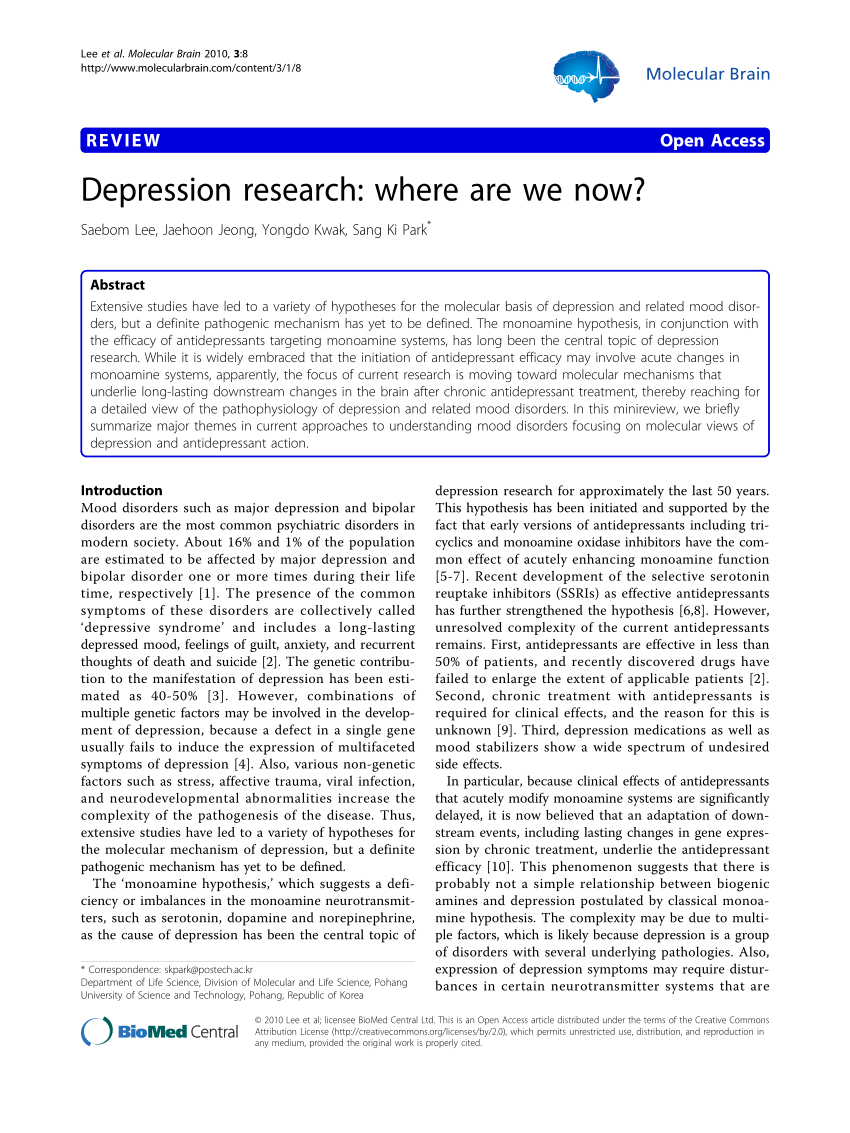 depression research paper pdf