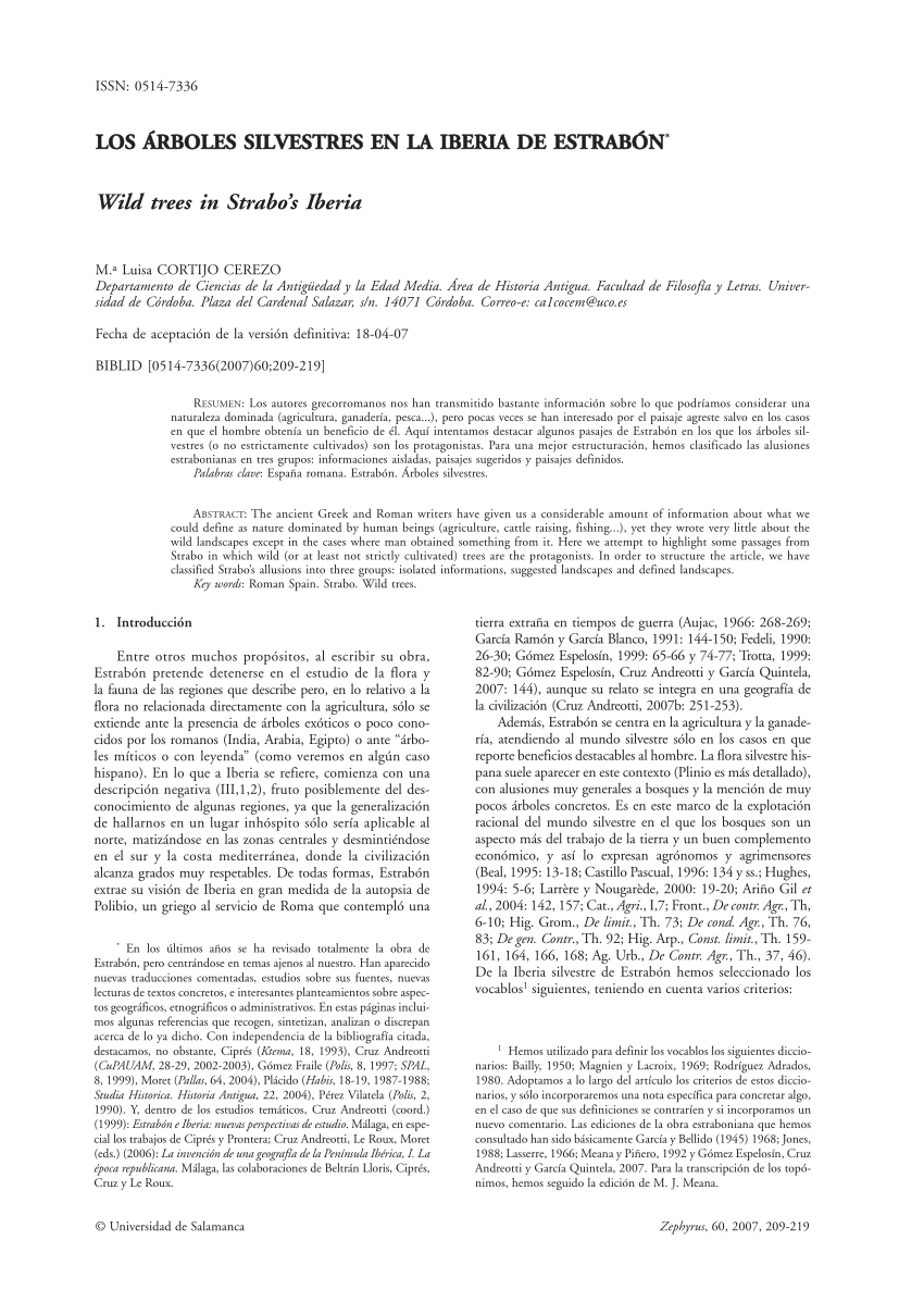 PDF) Los árboles silvestres en la Iberia de Estrabón