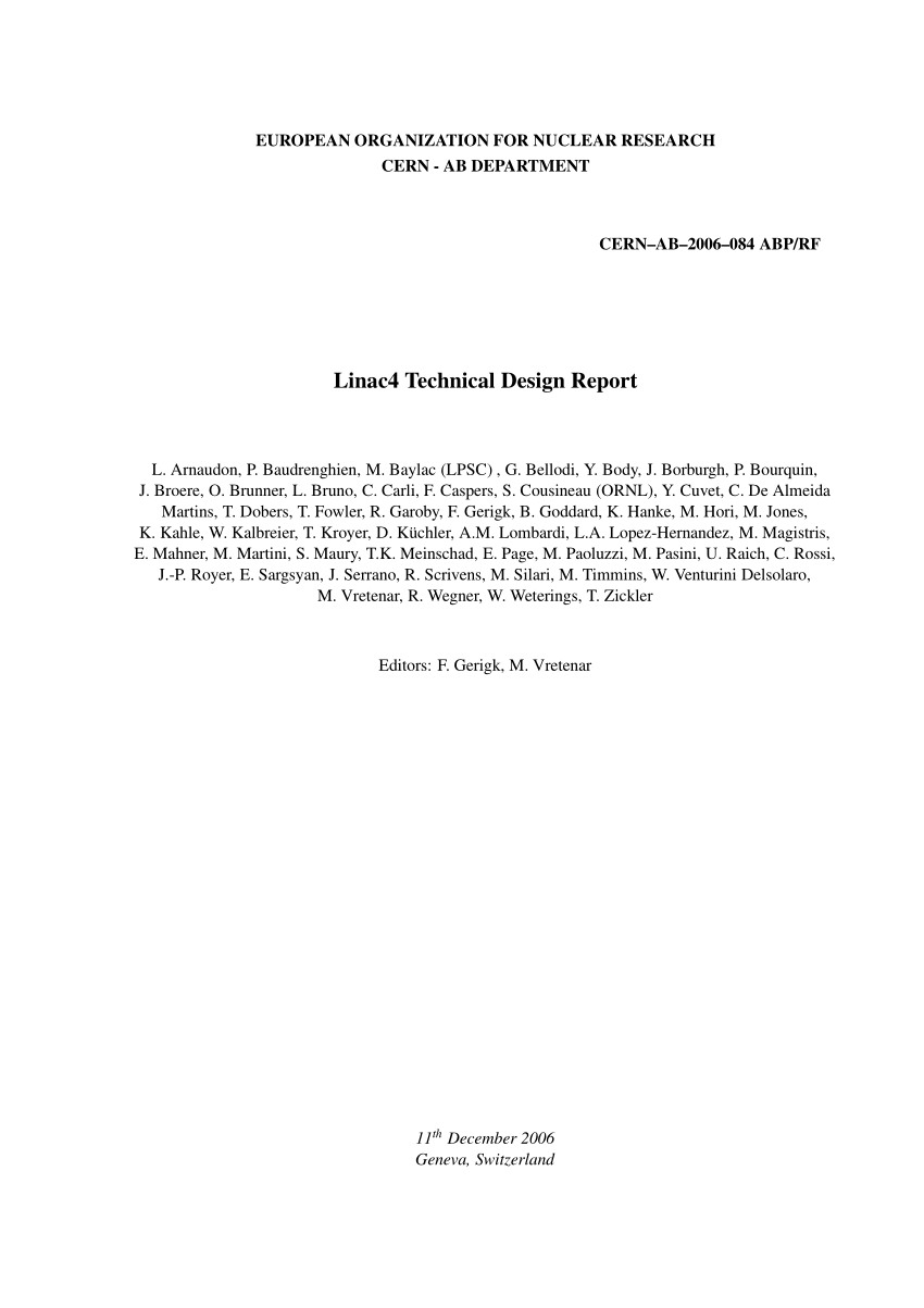 Pdf Linac4 Technical Design Report