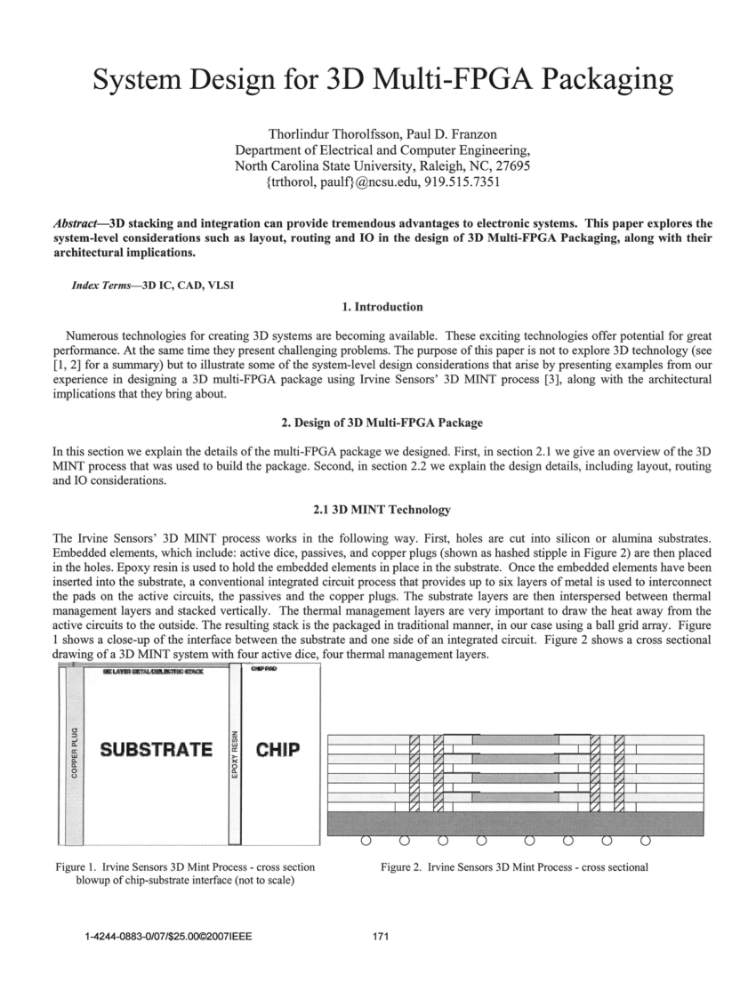 Pdf System Design For 3d Multi Fpga Packaging