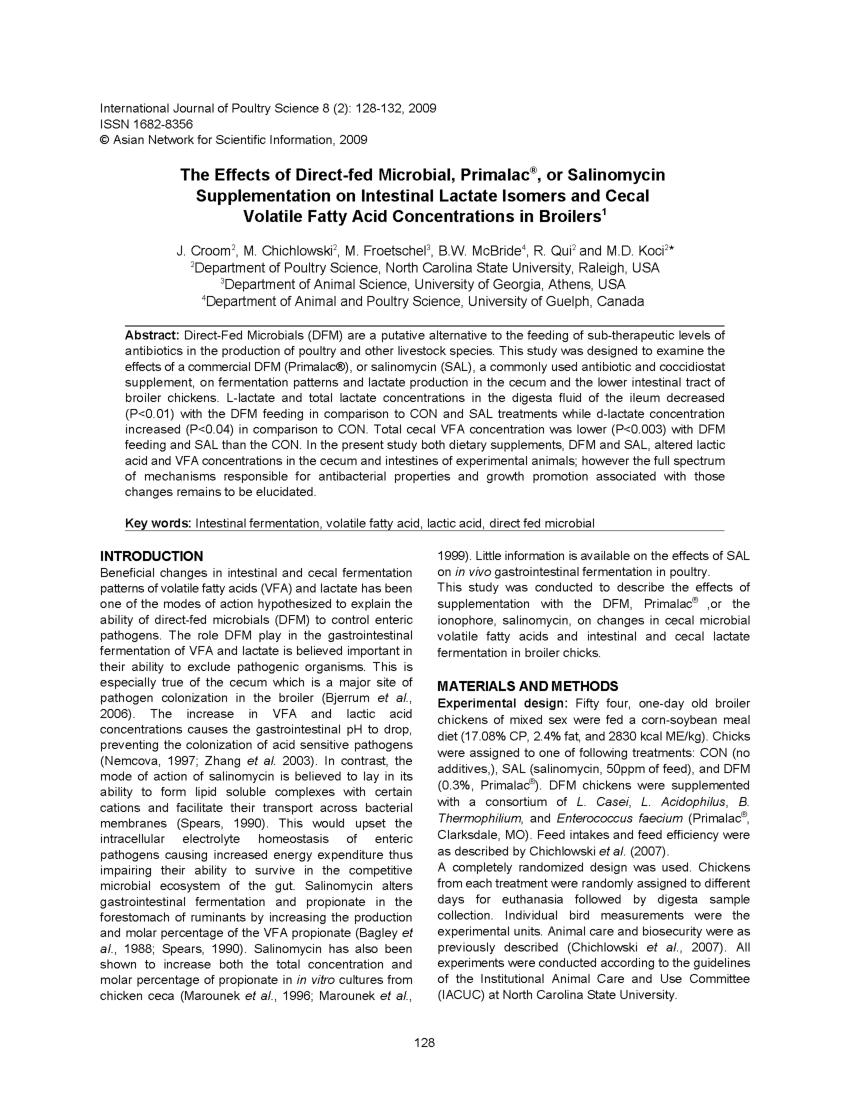 Effect of feeding direct fed microbial supplemented diet (DFMD