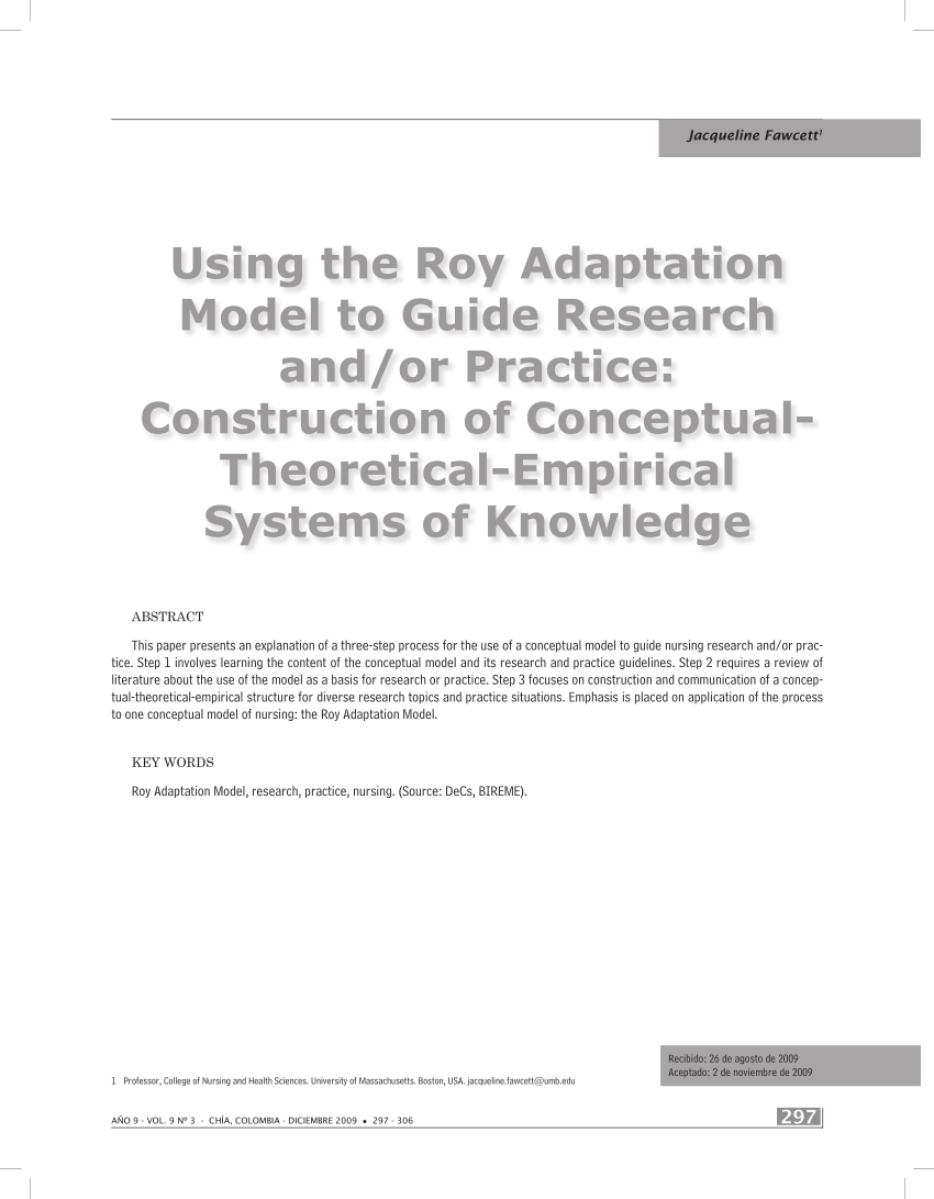 Roy Adaptation Model An Overview Of The