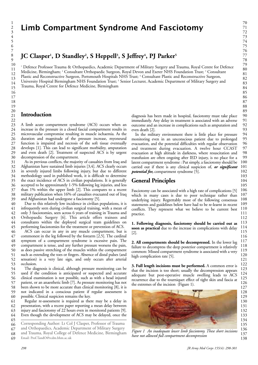 Management of Compartment Syndrome and Crush Syndrome