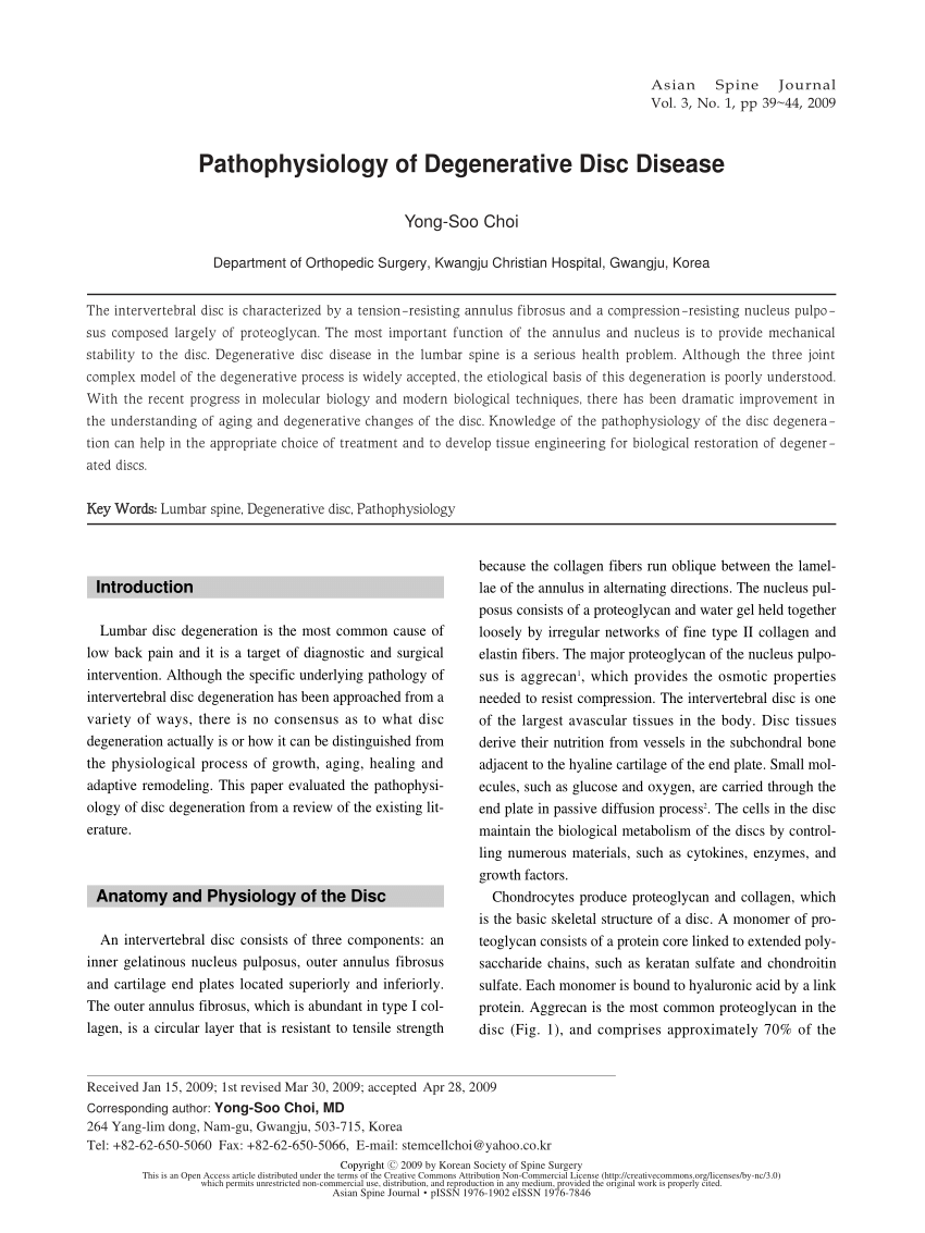degenerative disc disease research paper
