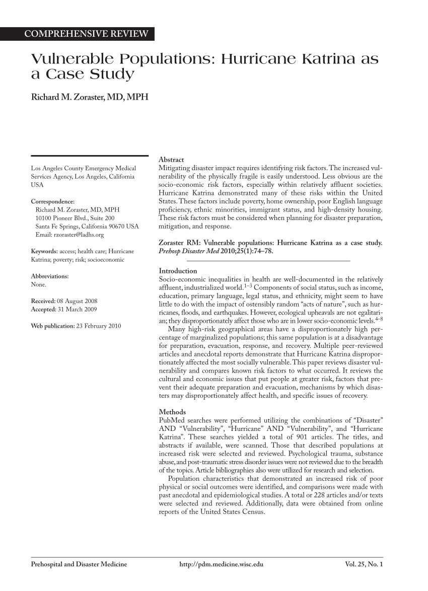 hurricane katrina case study summary