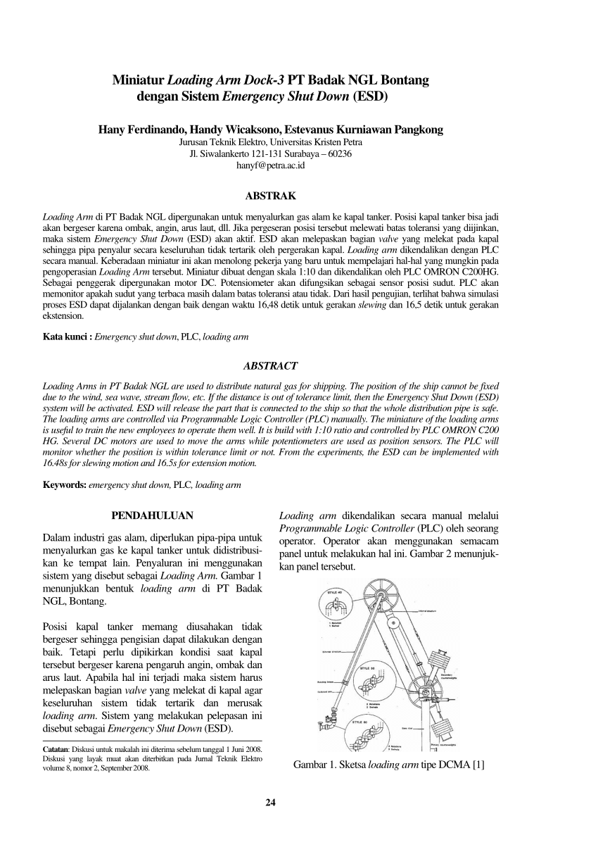 Miniatur Loading Arm Dock 3 PT Badak NGL PDF Download Available