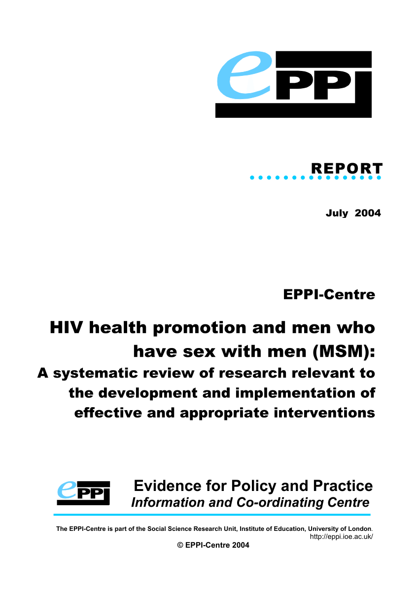 Pdf Hiv Health Promotion And Men Who Have Sex With Men Msm A Systematic Review Of Research
