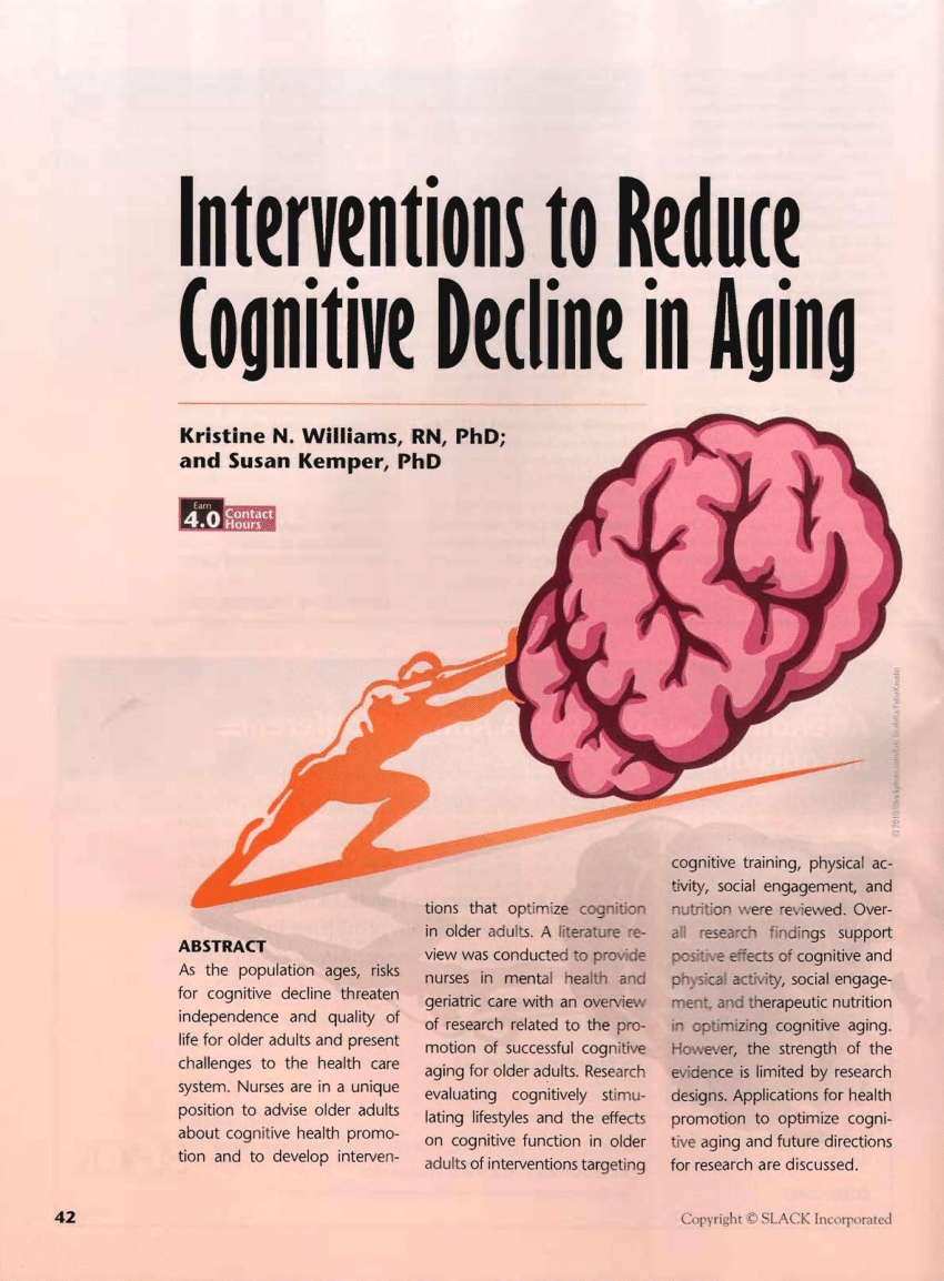 (PDF) Interventions to Reduce Cognitive Decline in Aging