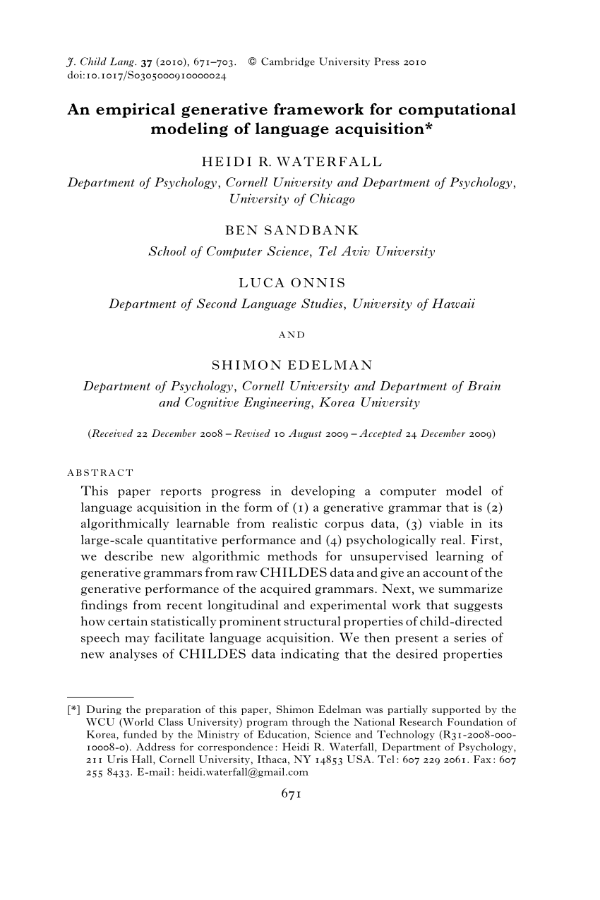 PDF) An empirical generative framework for computational modeling ...
