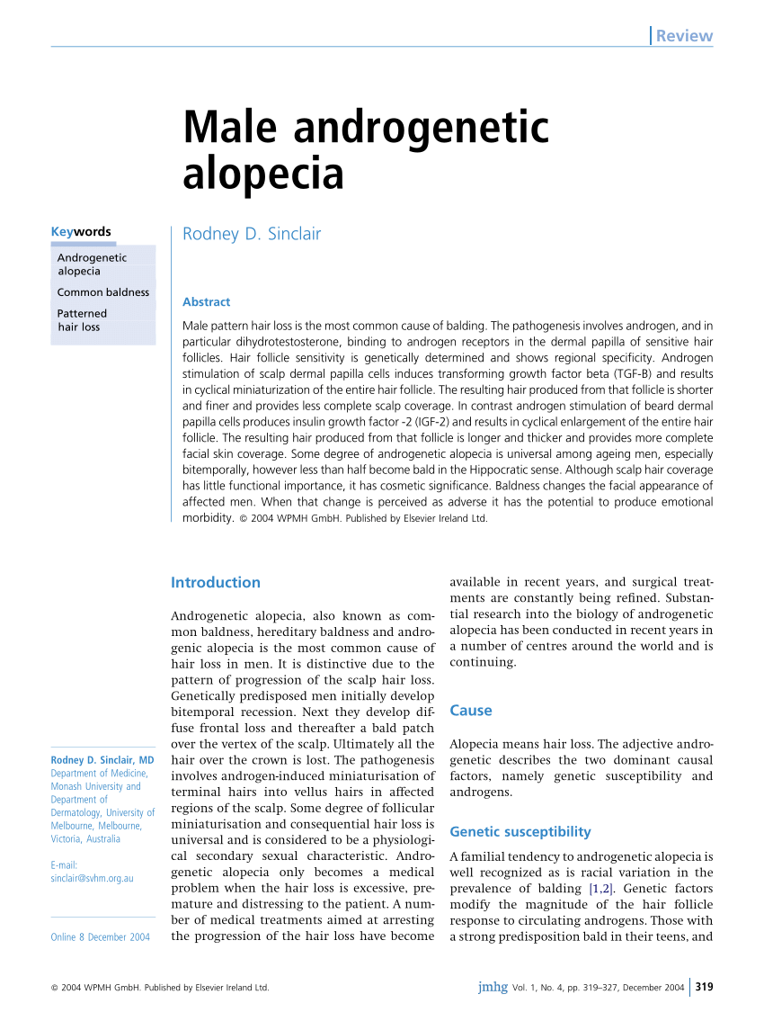 (PDF) Male Androgenetic Alopecia