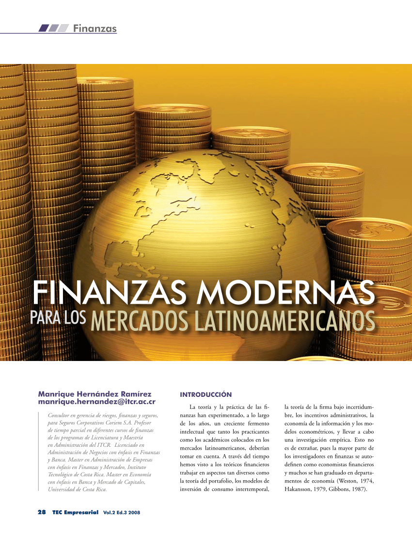 Pdf Finanzas Modernas Para Los Mercados Latinoamericanos 7319