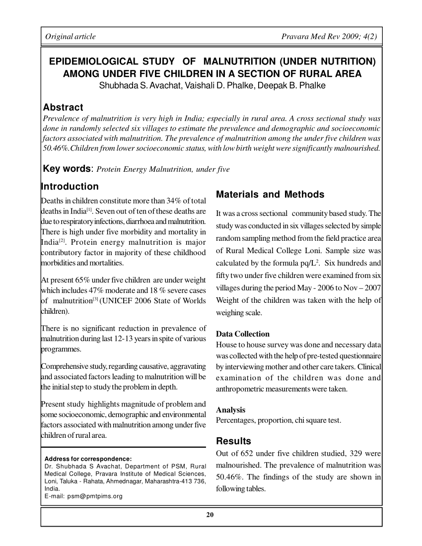 research proposal on malnutrition pdf