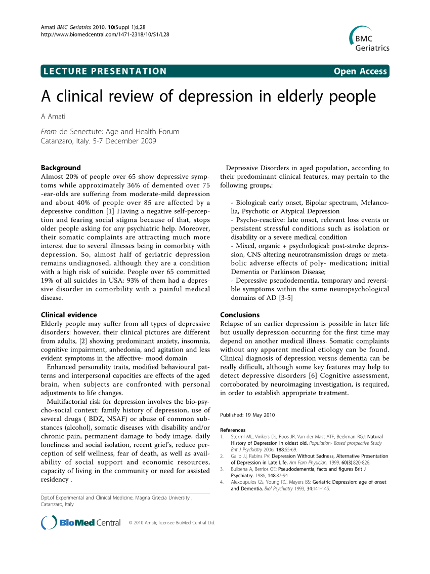case study elderly depression