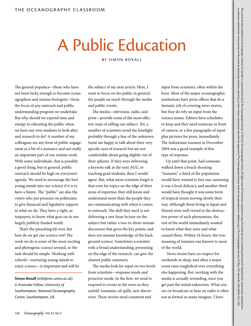 article about public education