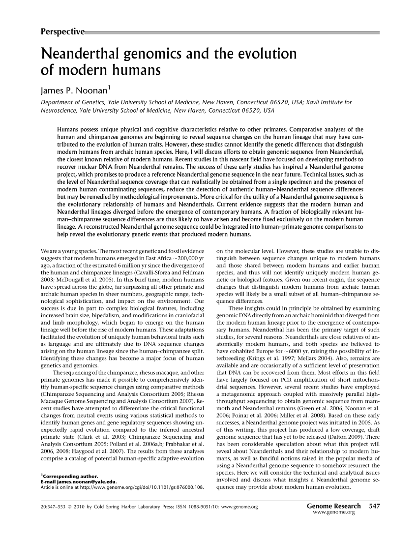 human evolution research paper pdf