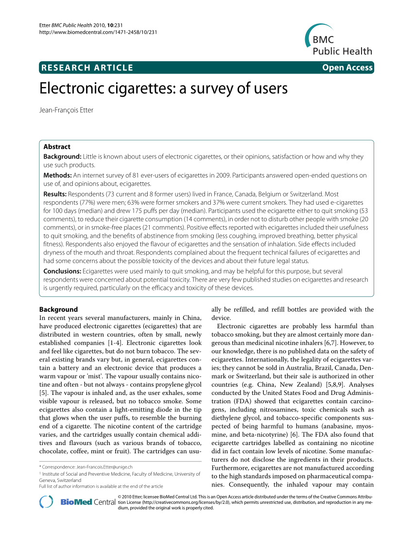 essays about electronic cigarettes