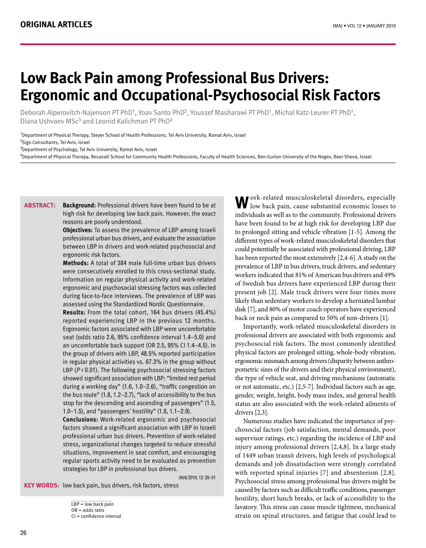 Pdf Low Back Pain Among Professional Bus Drivers Ergonomic And - robux gratis sin verificacion humana 2017 coralrepositoryorg